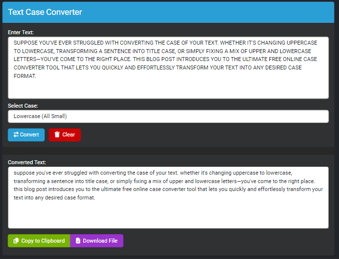 uppercase to lowercase converter uppercase to lowercase converter